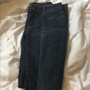 Dark blue Old Navy Rockstar mid-rise jeans